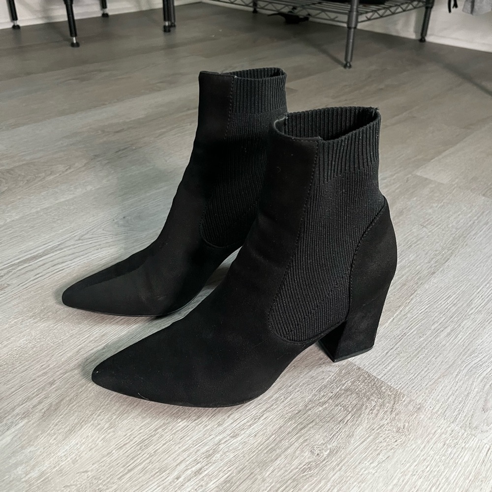 Suede sock heel boots
